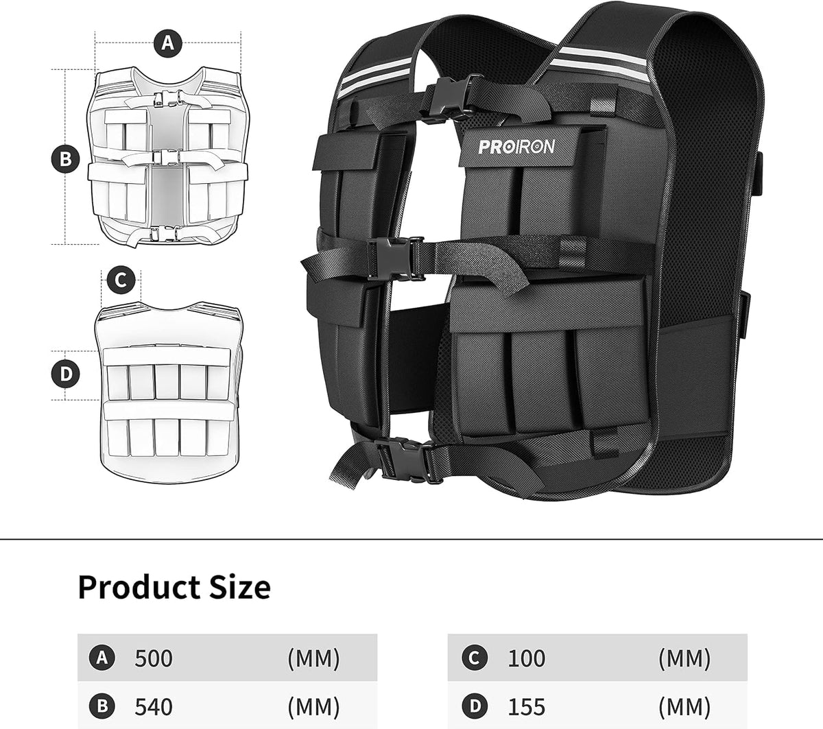 PROIRON Adjustable Weighted Vest 1-22lb/2-44lb,Strength Training Weight Vests for Men Women with Removable Weights, Body Weight Vest for Running Workout Walking Fitness Cardio,Home Gym Equipment