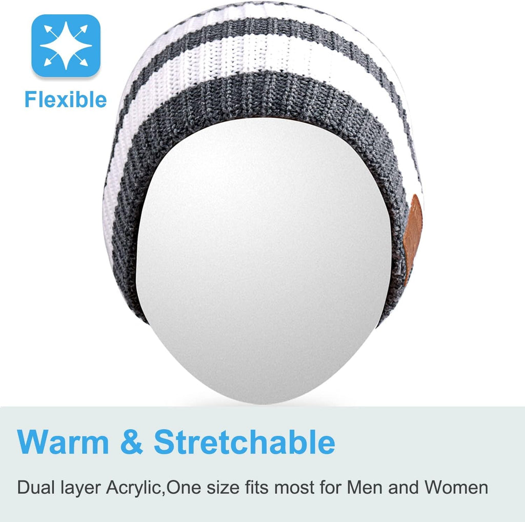 Rotibox Bluetooth Beanie Hat with Headphones for Outdoor Sports Xmas Gifts