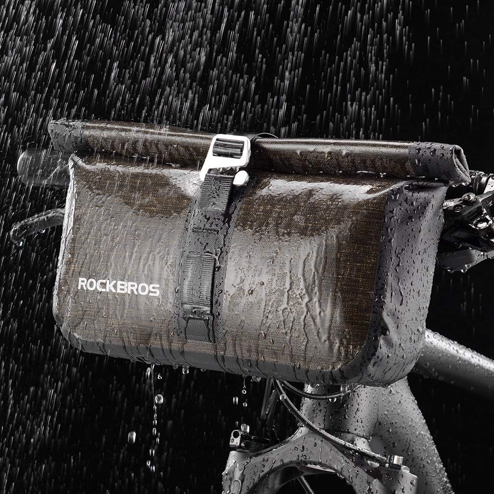 ROCKBROS Bike Handlebar Bag Waterproof 6L Roll-Top for MTB Road Bike