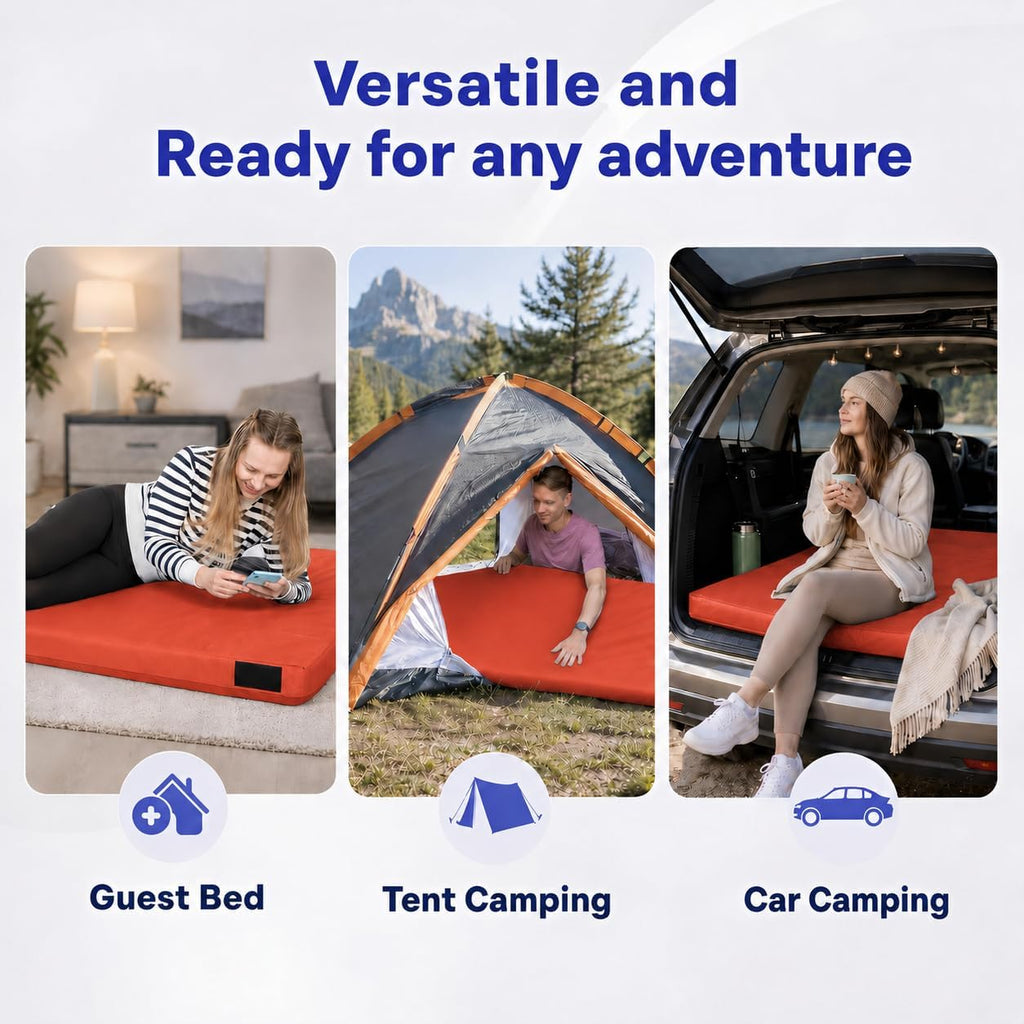 Hazli Matrix AirCell Memory Foam Camping Mattress Pad - CertiPUR-US Roll Up Mattress for Adults - Portable Foam Sleeping Mats for Camping - Camp Cot Sleeping Pad - Floor Sleep Mat Bed Roll for Car RV