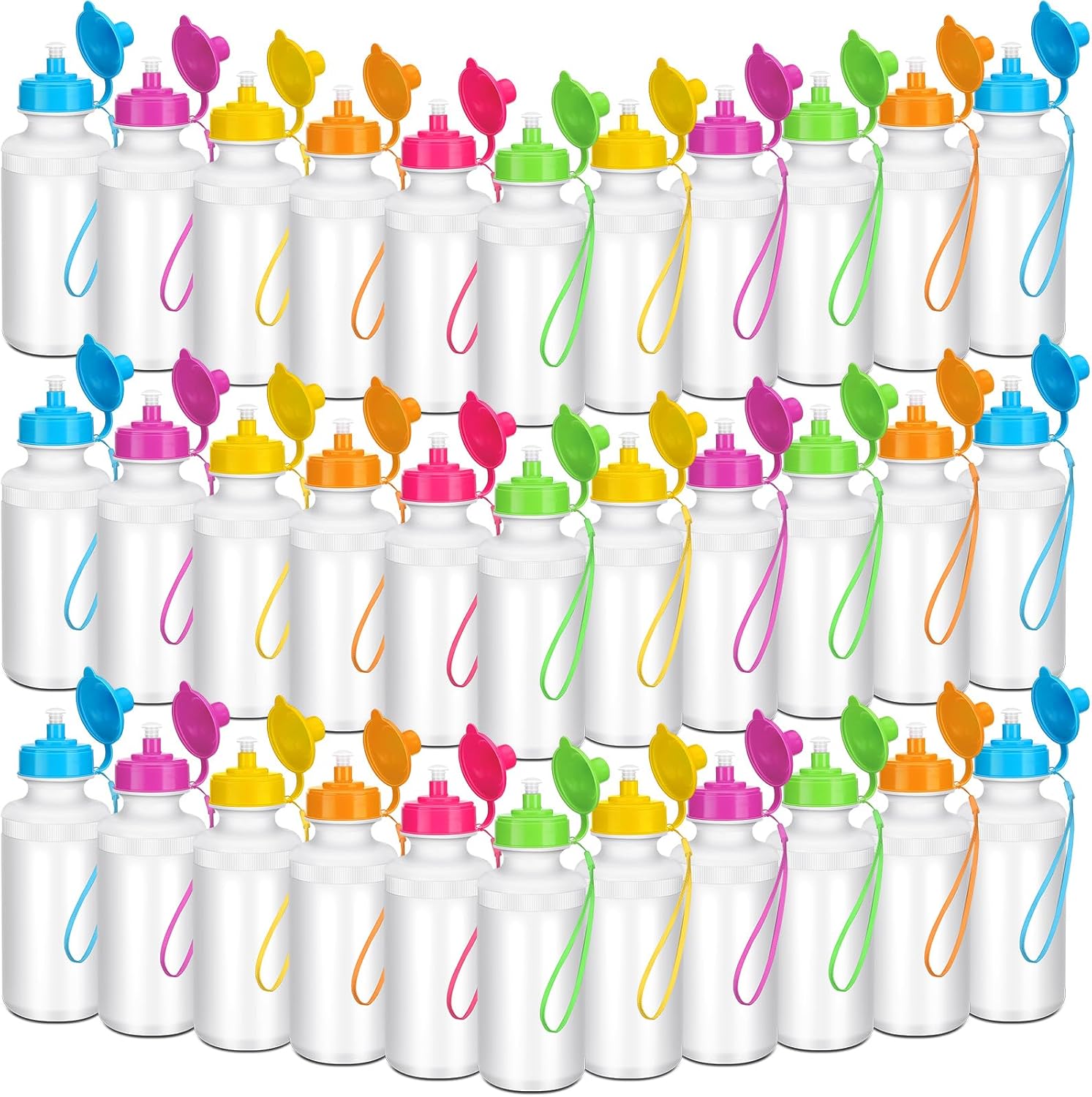 Ziliny 72 Plastic Sports Water Bottles Bulk for Kids 20 Oz