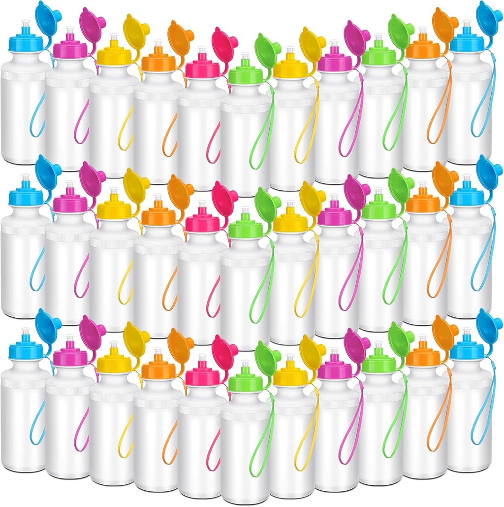 Ziliny 72 Plastic Sports Water Bottles Bulk for Kids 20 Oz