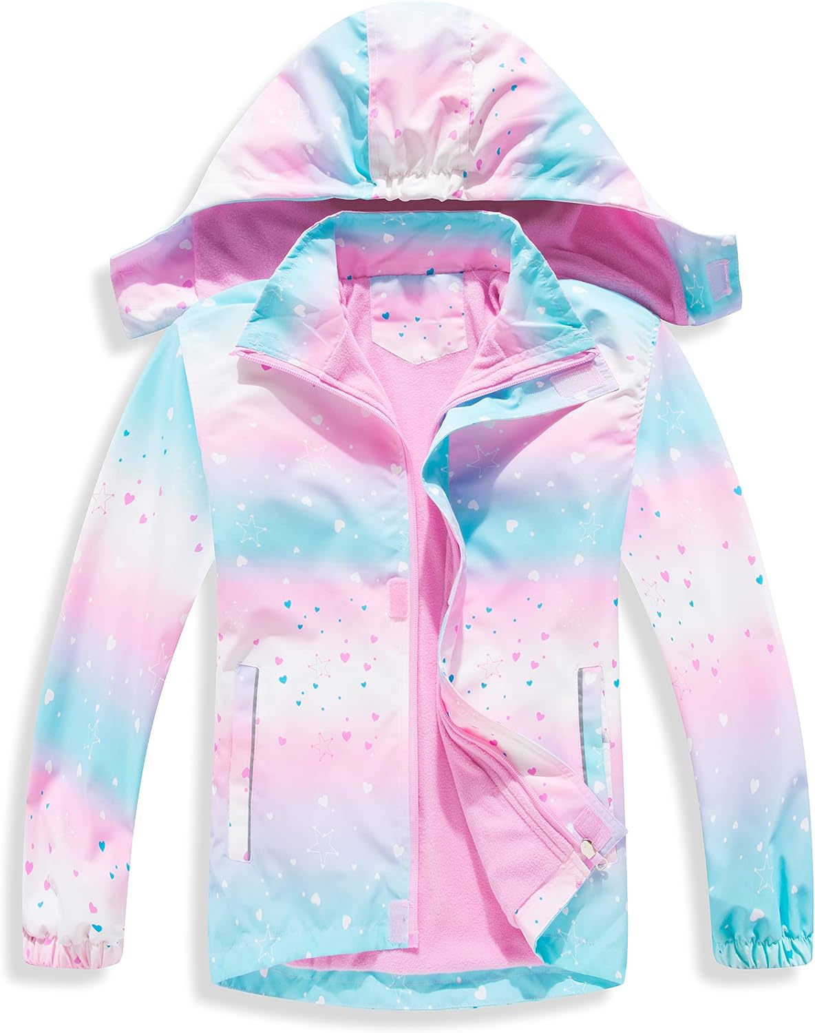 MGEOY Kids Rain Jacket, Waterproof Lightweight Hooded Windbreaker for Boys Girls 4-16Y