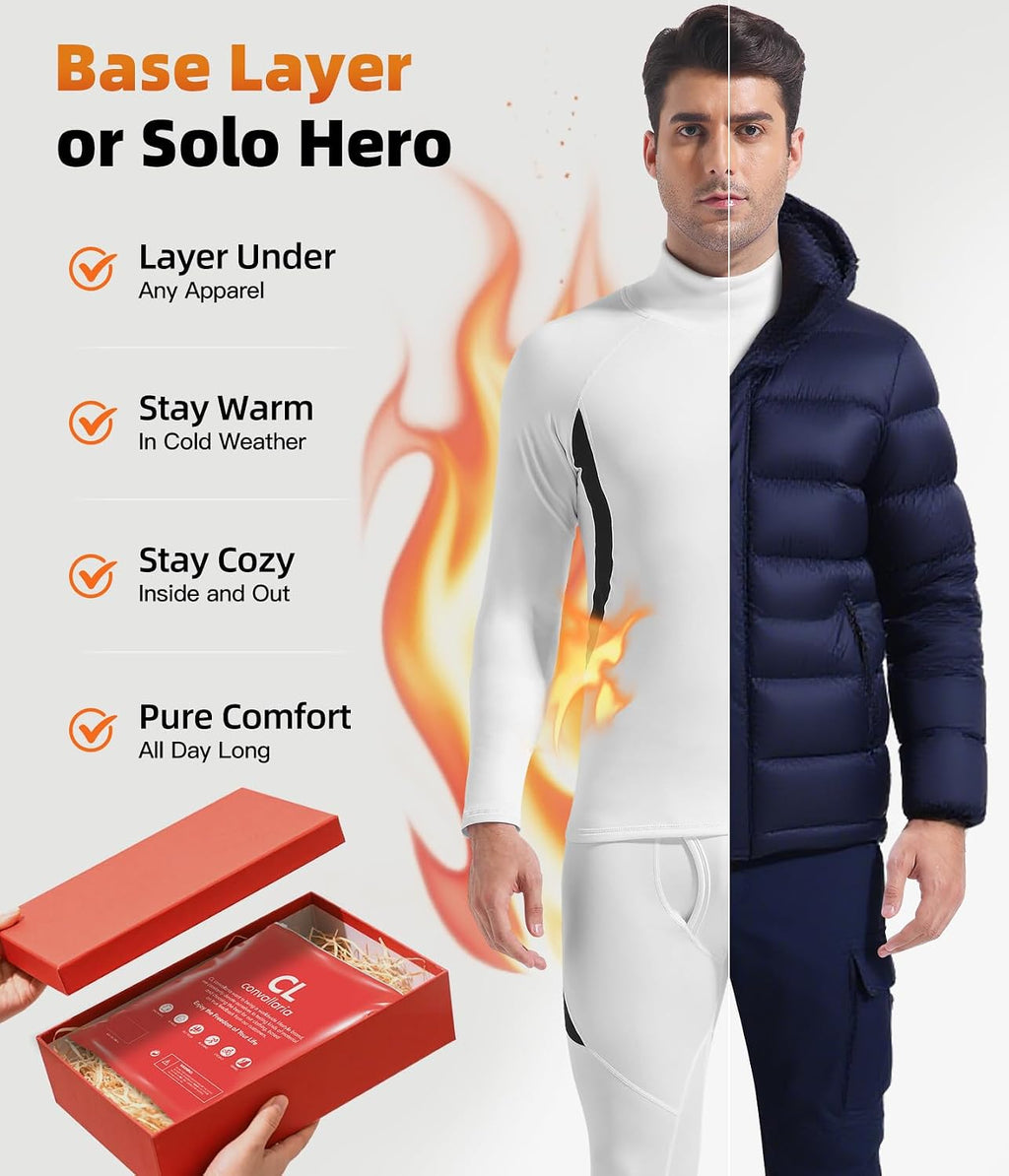 Mens Thermal Underwear Long Johns Set Cold Weather Hunting Base Layer