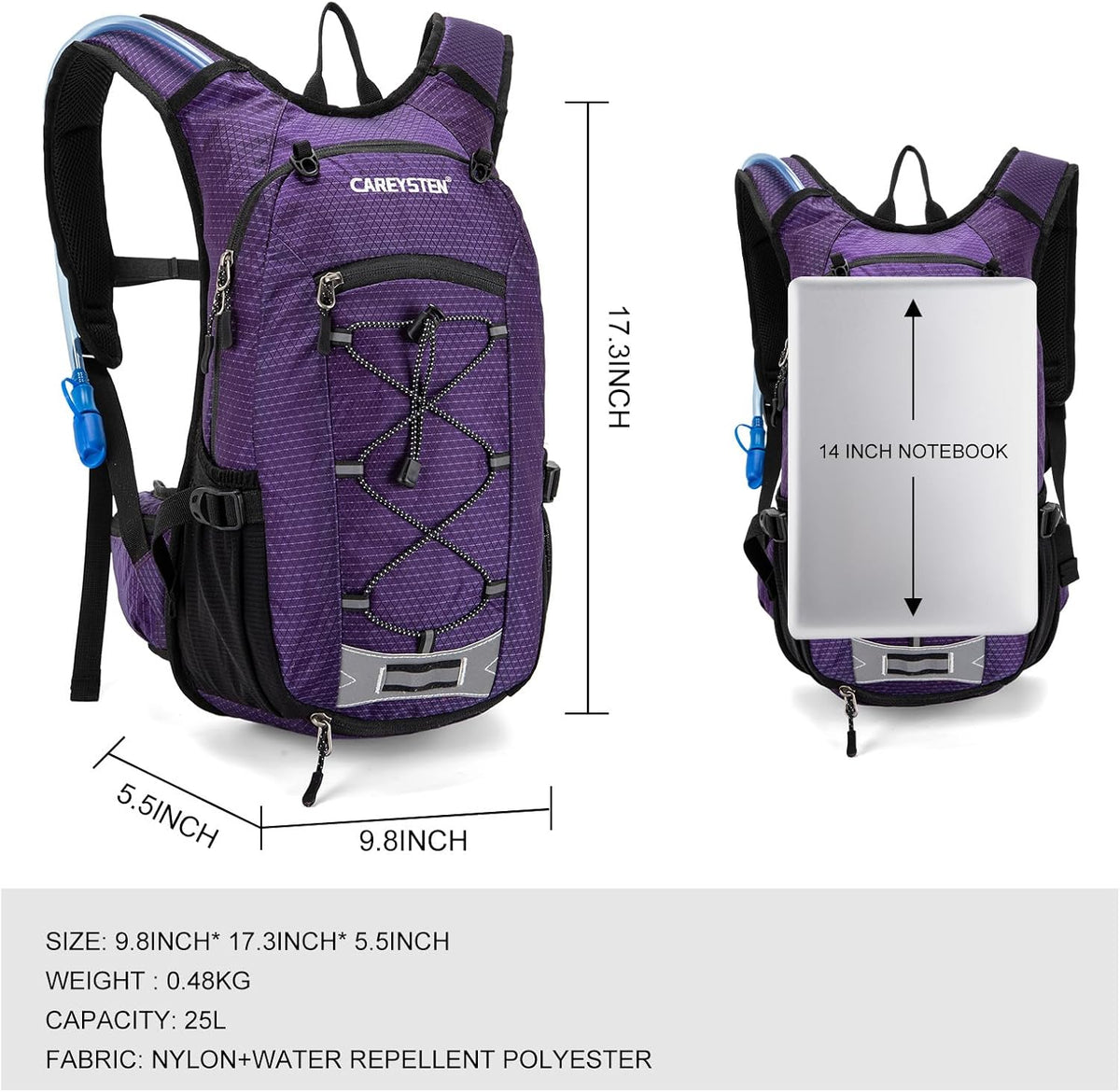 Carey STEN Hydration Backpack Cycling Bag Hiking Pack Equipped 2L Water Bag
