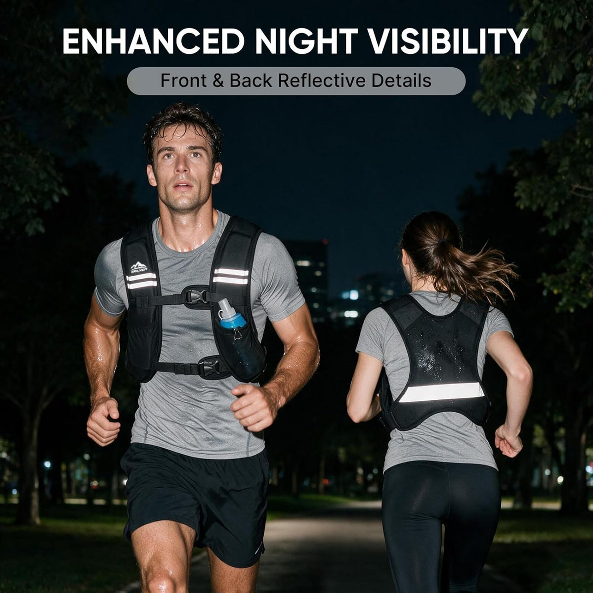 Zelvot Weighted Vest with 500ml Soft Flask and Phone Holder, 8lb/12lb/16lb