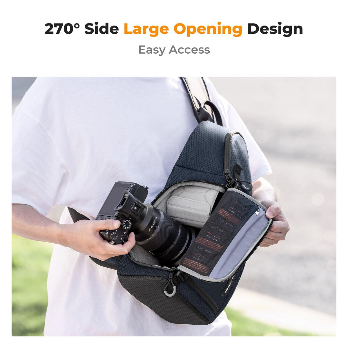 K&F CONCEPT Camera Sling Bag, Compact Crossbody Backpack, 10L