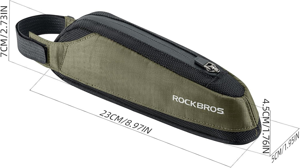 ROCKBROS Bike Frame Bag Top Bike Tube Bag Small Aerodynamic Green