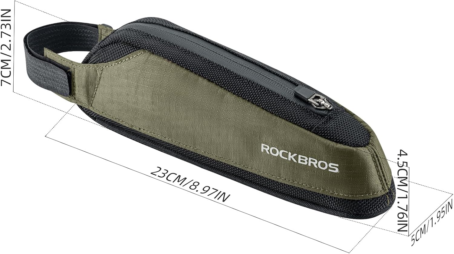 ROCKBROS Bike Frame Bag Top Bike Tube Bag Small Aerodynamic Green