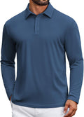 COOFANDY Mens Polo Shirts Long Sleeve UPF 50+ Moisture Wicking Golf Shirt