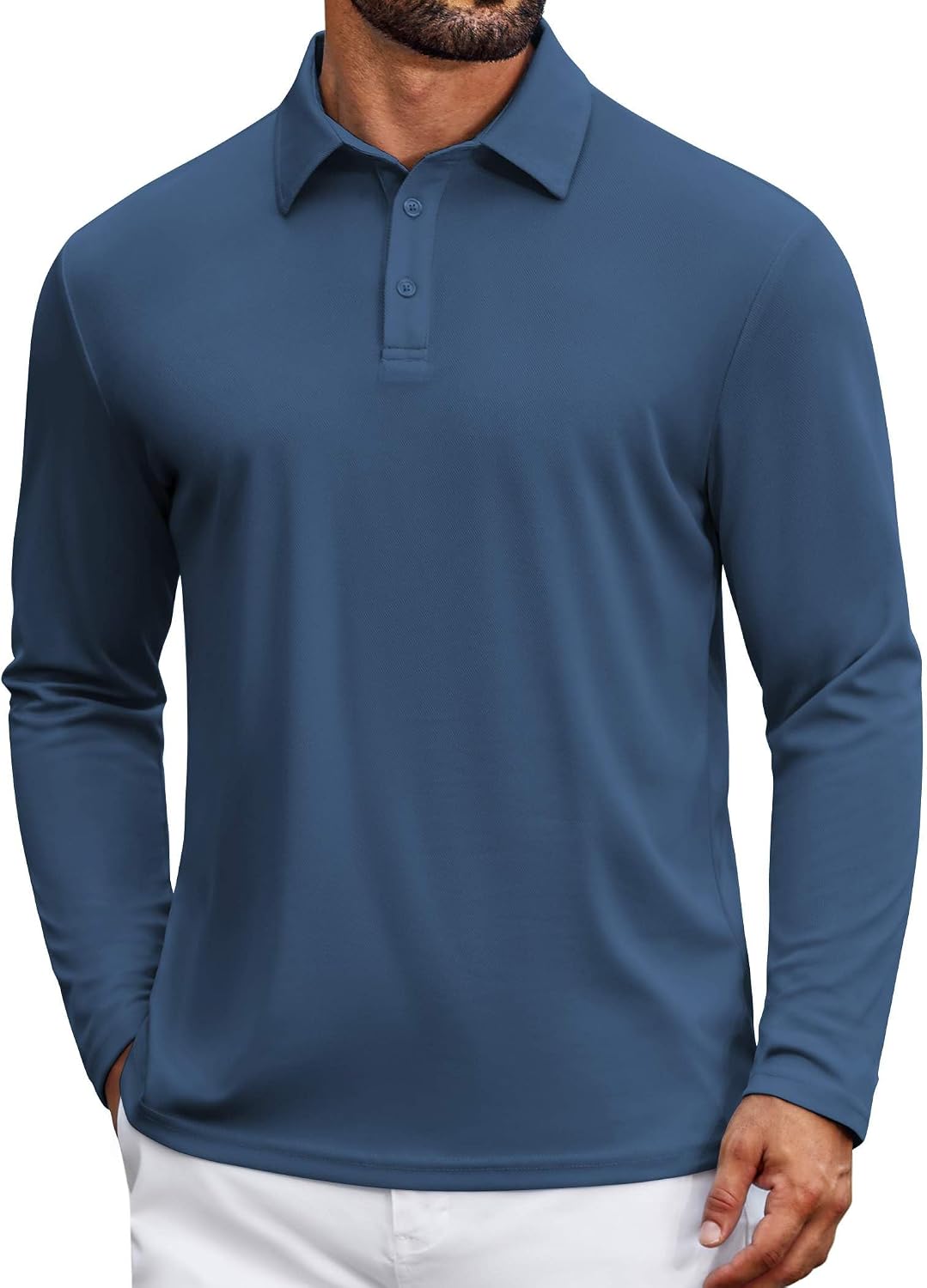 COOFANDY Mens Polo Shirts Long Sleeve UPF 50+ Moisture Wicking Golf Shirt