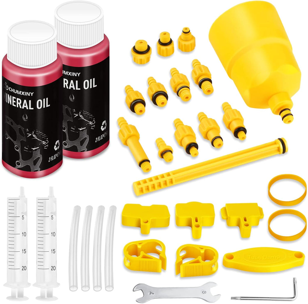 CHUMXINY Brake Bleed Kit for SHIMANO, TEKTRO Hydraulic Disc Brakes, Including High Performance Mineral Brake Fluid (120ml)