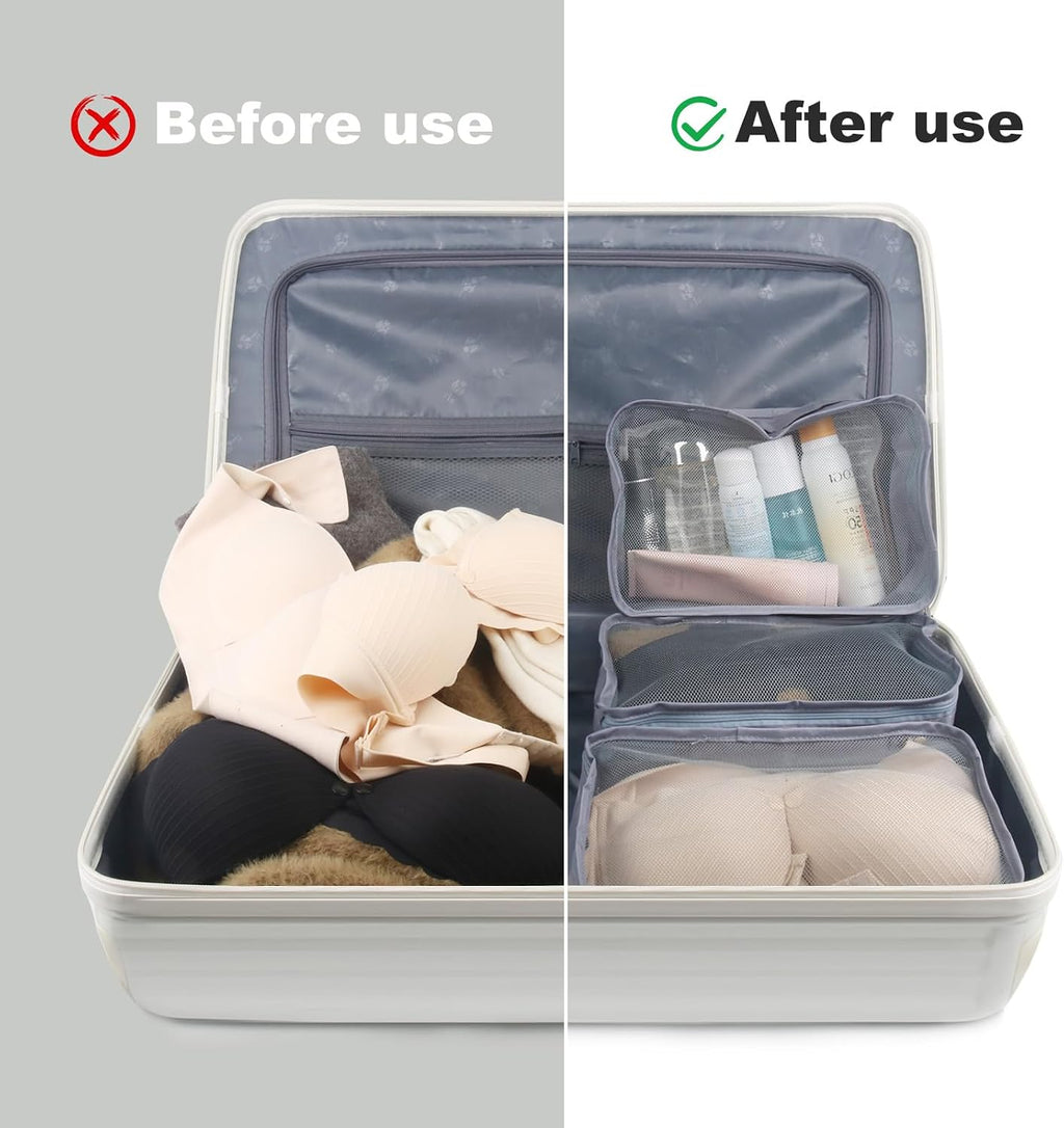 6Pack Small Mesh Packing Cubes Travel, Luggage Organizer Bags Suitcase