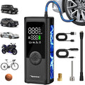 Tiny Pump Mini Bike Tire Pump - Max 120PSI Portable Electric Bicycle Air Pump with Auto Stop - Bicycle Inflator with Presta and Schrader Valve for E-Bikes & Various Bicycles Car Tire Air Pump