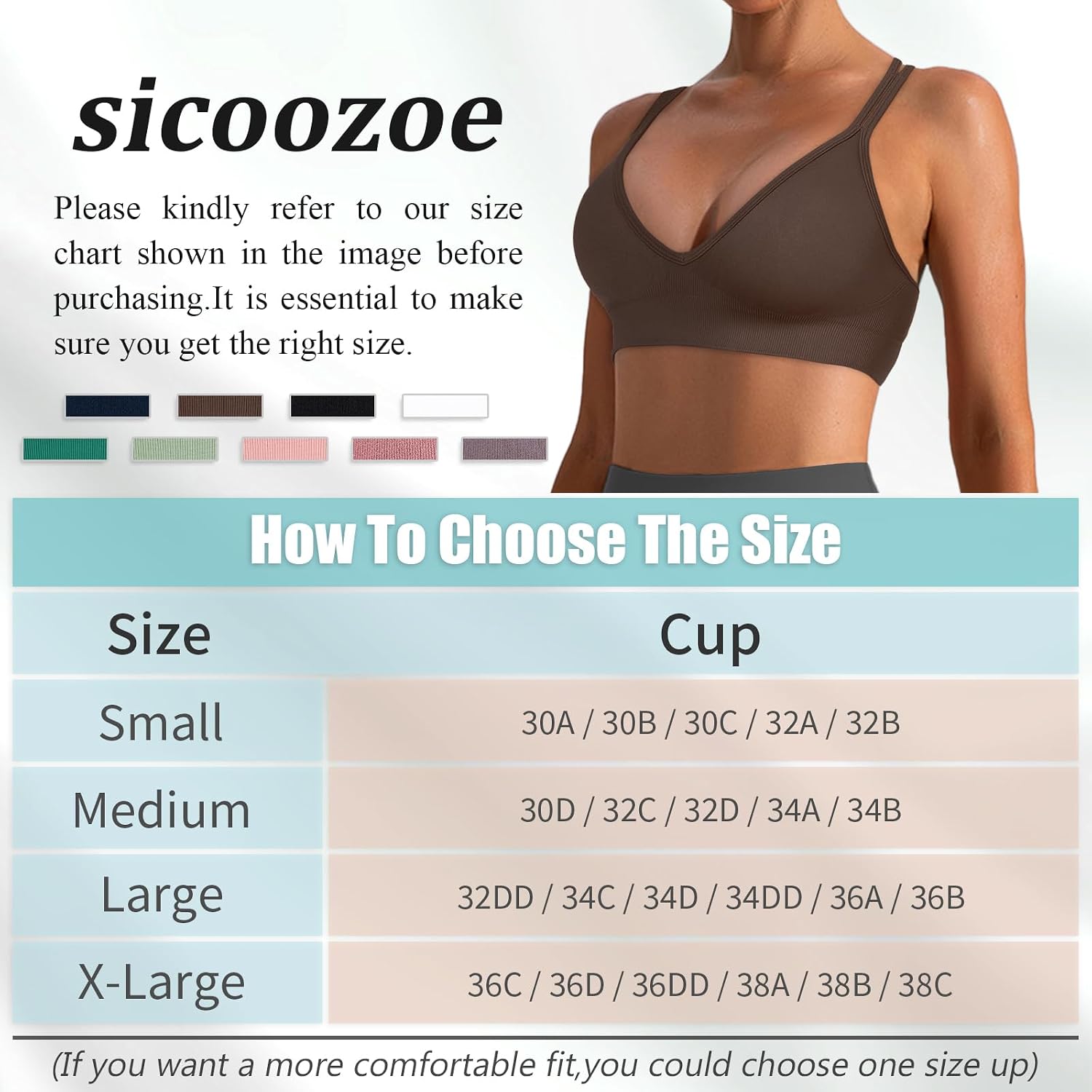 V Neck Sports Bras for Women Cross Back Workout Bra for Small Bust