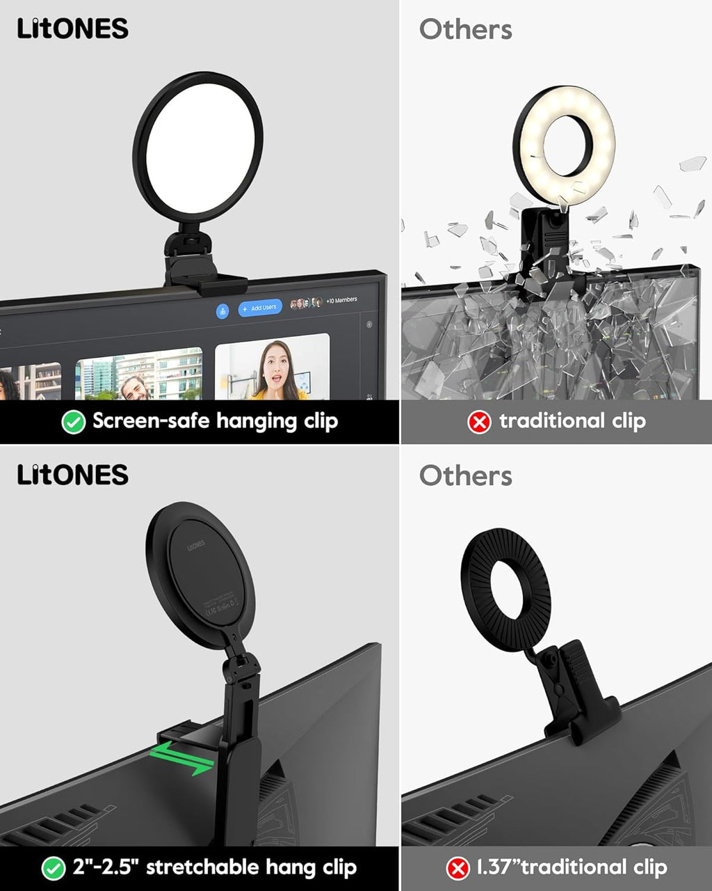 5" Ring Light for Computer, Eye-Care Lighting for Zoom Meetings, Streaming