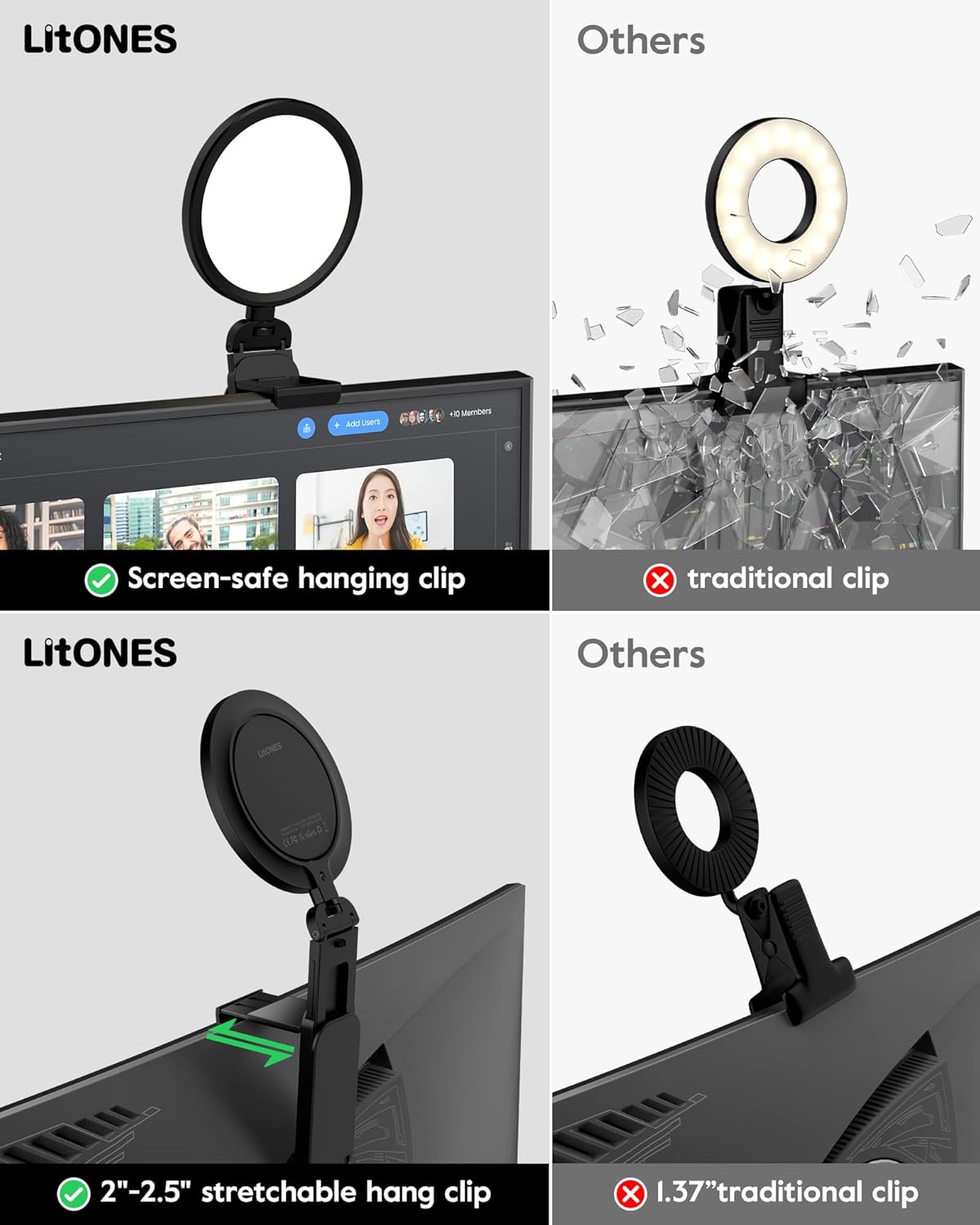 5" Ring Light for Computer, Eye-Care Lighting for Zoom Meetings, Streaming