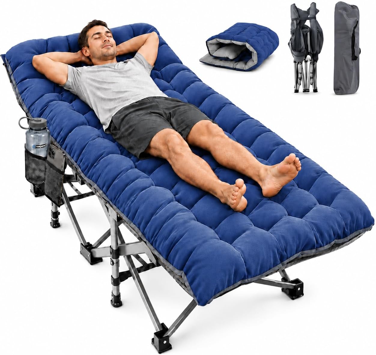 ABORON Camping Cots for Adult, 28" Extra Wide Outdoor Sleeping Bed Cot