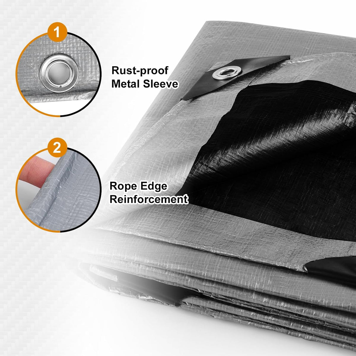 AROIC 10x20FT Heavy Duty Tarps, Waterproof 16 Mil Thick Camping Tarp