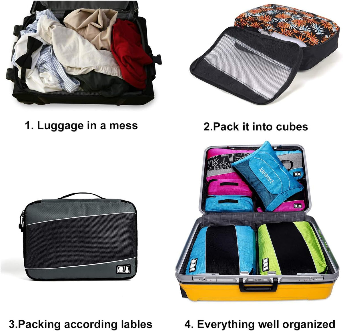 Packing Cubes large Luggage Organizers Bags For Travel Organizing Clothes