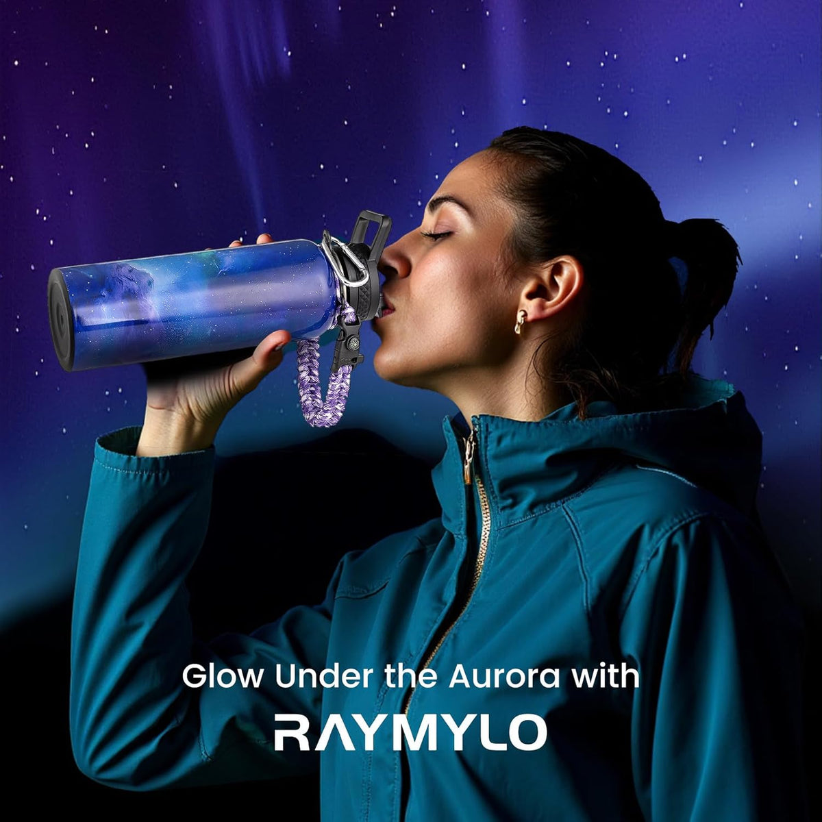 RAYMYLO Insulated Water Bottle 40 oz, Triple Wall Vacuum Stainless Steel