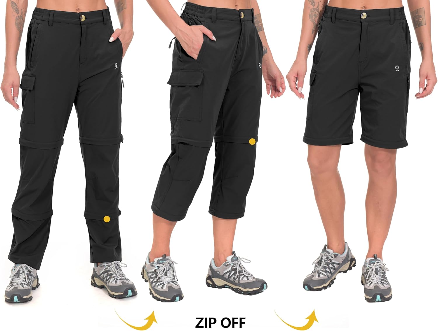 Little Donkey Andy Women's Convertible Pants, 3 in 1 Zip Off Hiking Pants