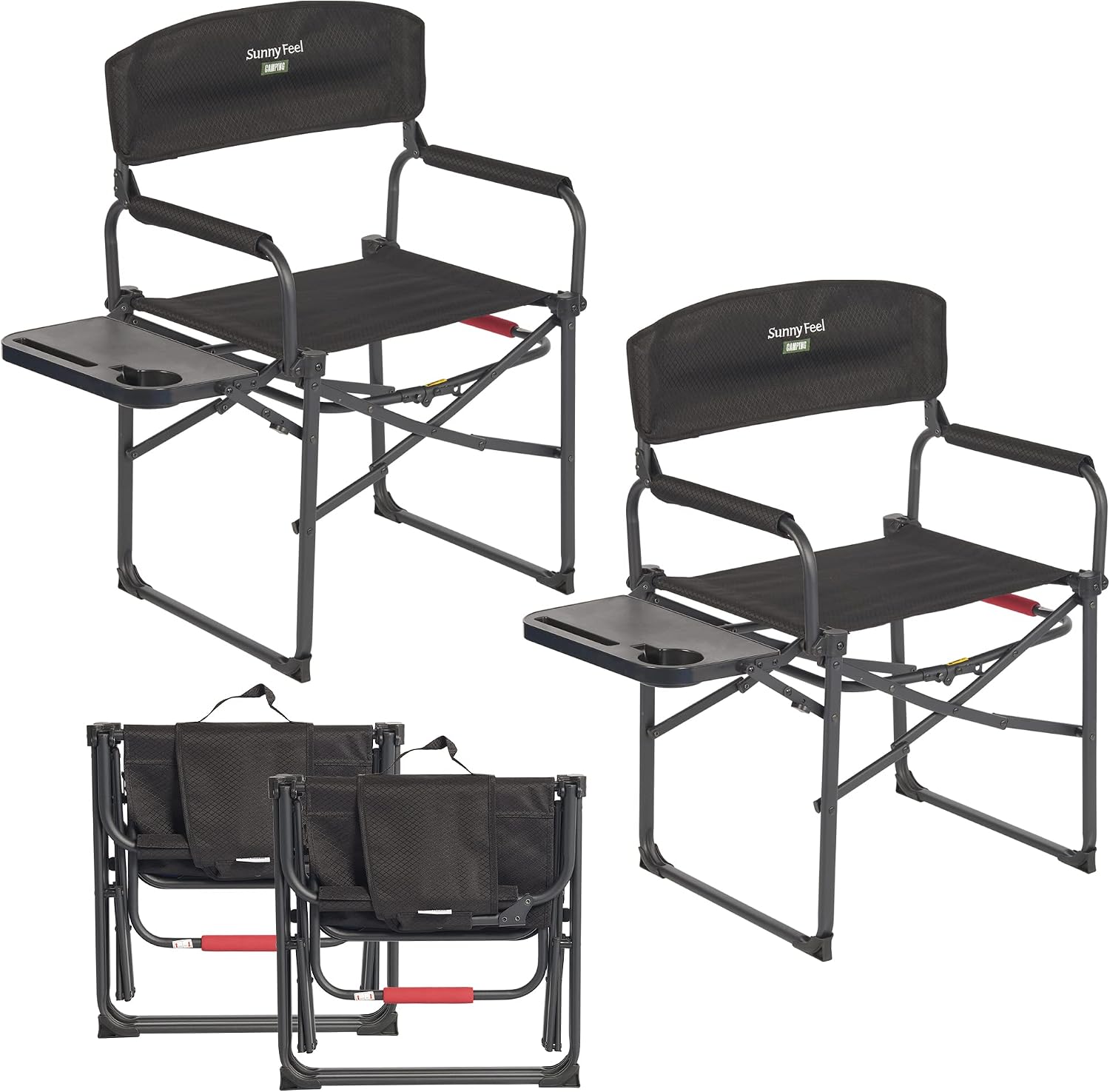 SUNNYFEEL Oversized Directors Camping Chair for Adults with Side Table