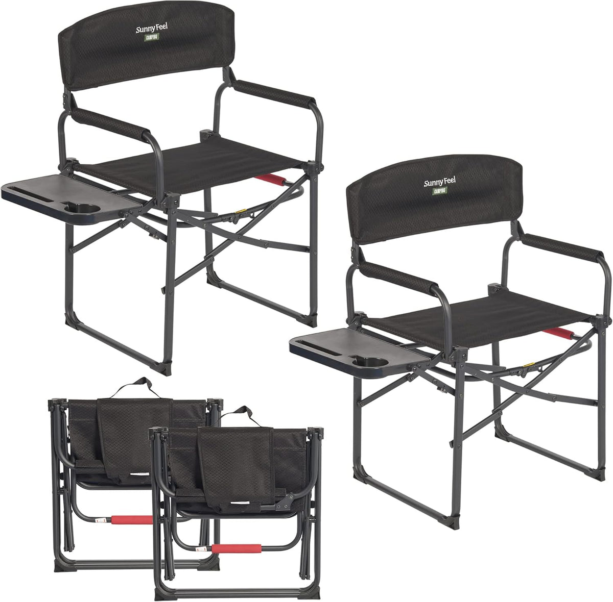 SUNNYFEEL Oversized Directors Camping Chair for Adults with Side Table