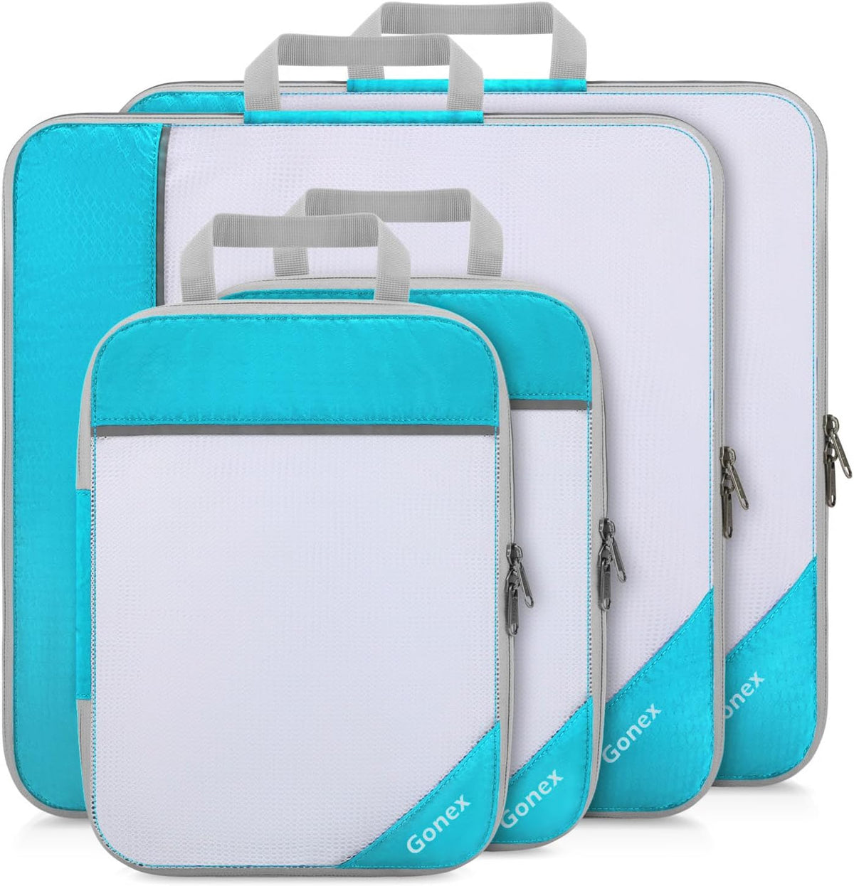 Gonex Compression Packing Cubes for Travel, Mesh Bags Luggage Organizers