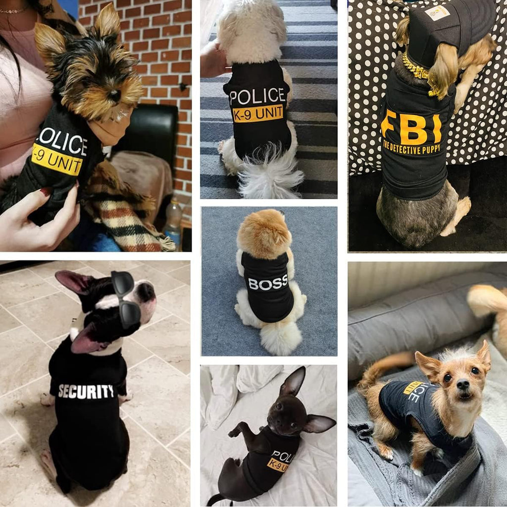 Dog Shirt 4 Pack Pet Clothes K9 Security Boss FBI Vest Costume for Cosplay