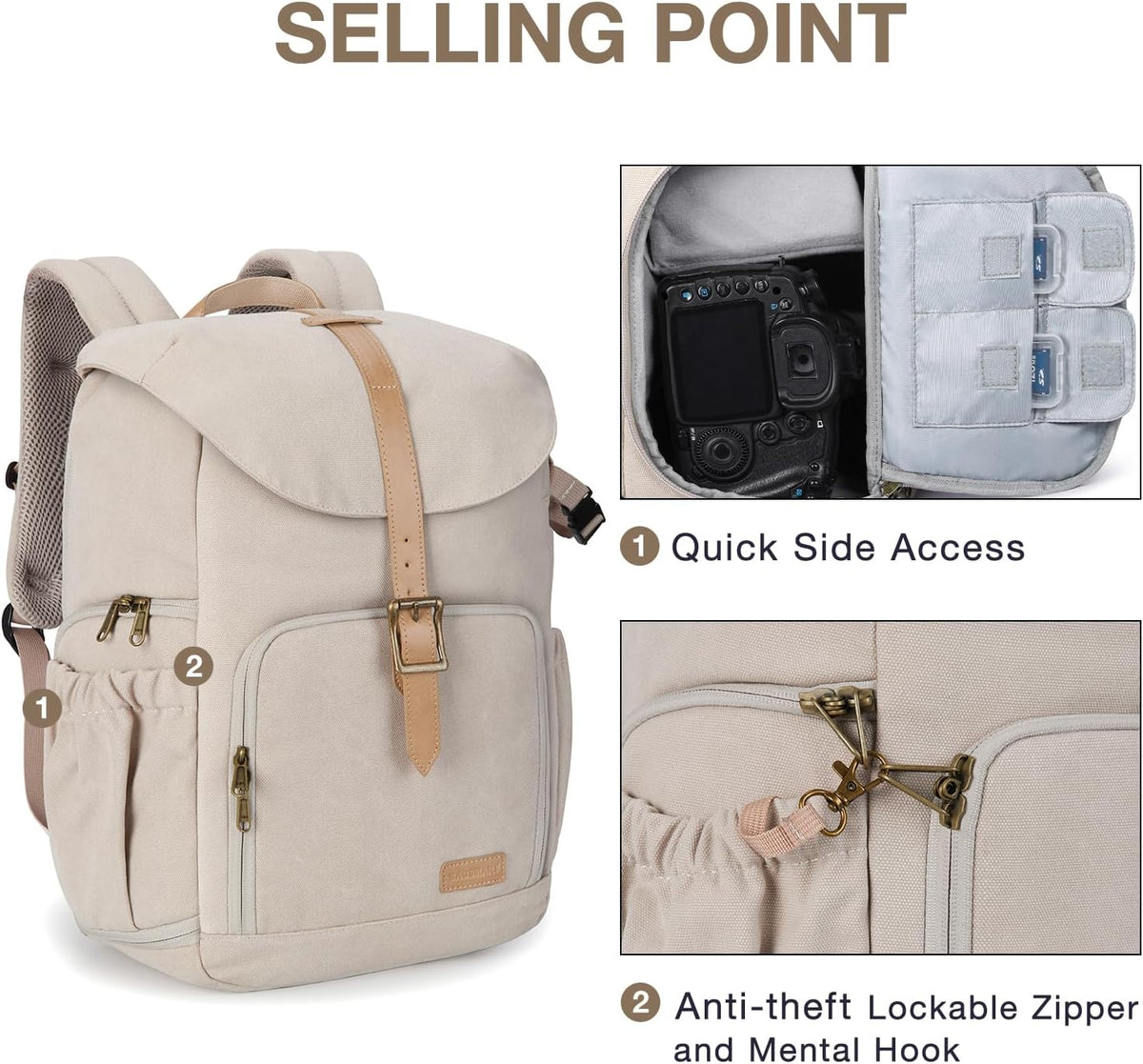 BAGSMART Camera Backpack DSLR Camera Bag Backpacks for Photographers