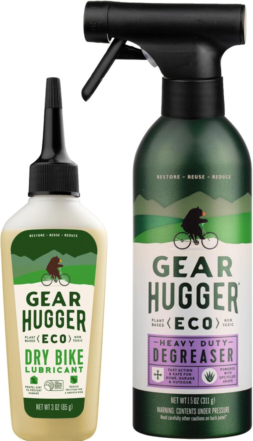 Gear Hugger - Dry Lube and Degreaser - Eco-Friendly & Long-Lasting Bike Chain Cleaner – Plant-Based Bike Lubricant, No Petroleum, No PTFE