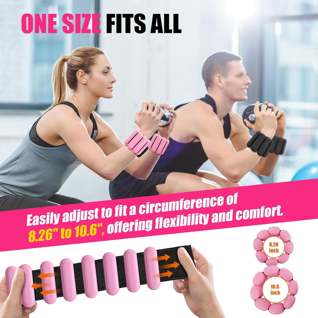 Wrist & Ankle Weights for Women, Wearable Strong Arm & Leg Weights Set of 2(1Lbs Each), Adjustable Ankle Weights for Walking, Yoga, Dance, Barre,Gym,Exercise,Pilates,Walking Running