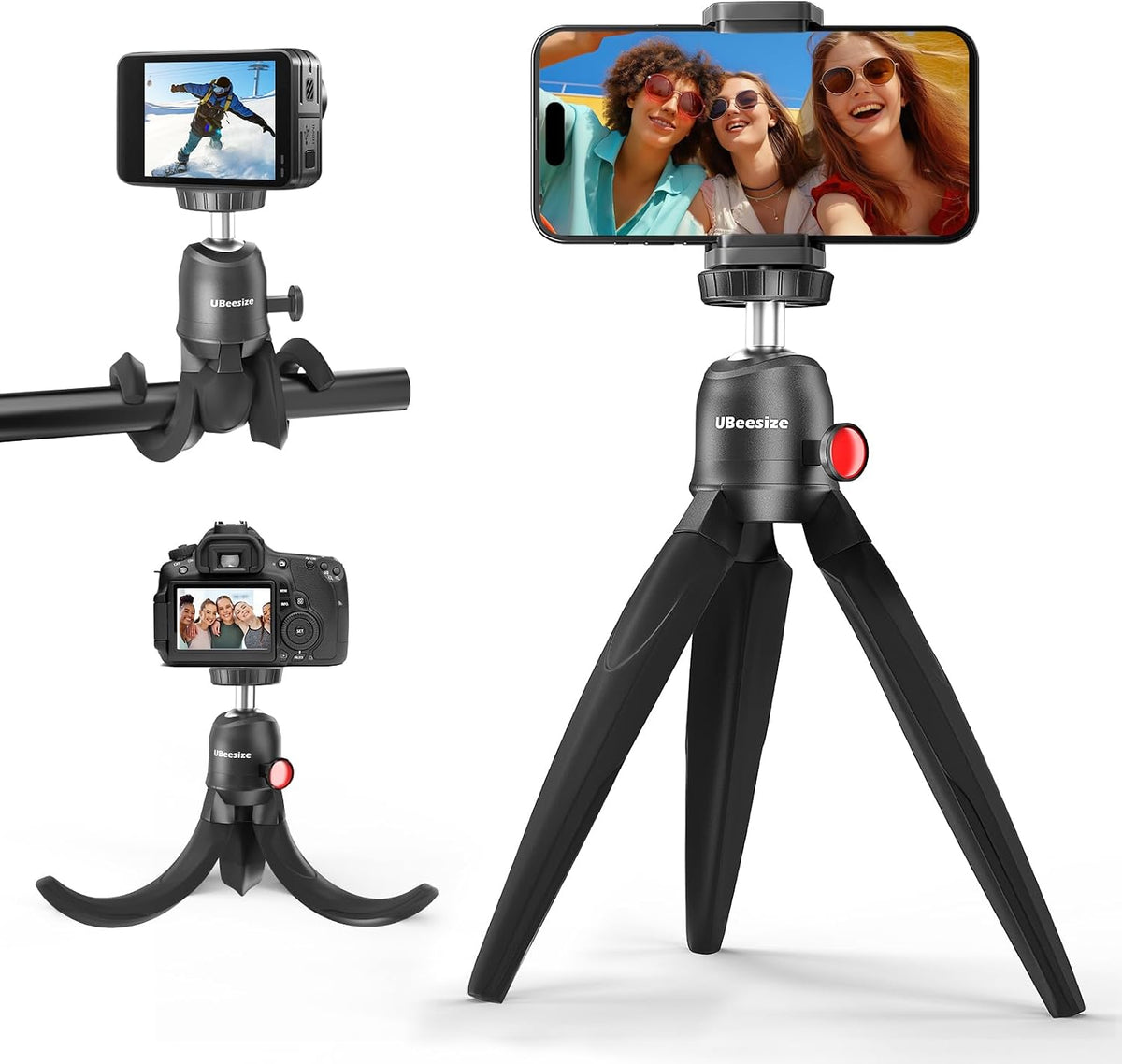 UBeesize Phone Tripod Pro S, Flexible Desk Stand with Wireless Remote, Mini Holder for Camera and GoPro