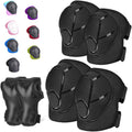 Kids/Youth Knee Pads Elbow Pads for 3-14Years Boys Girls 6 in 1 Kids Protective Gear Set Adjustable for Skating Cycling Bike Rollerblading Scooter Roller Skates