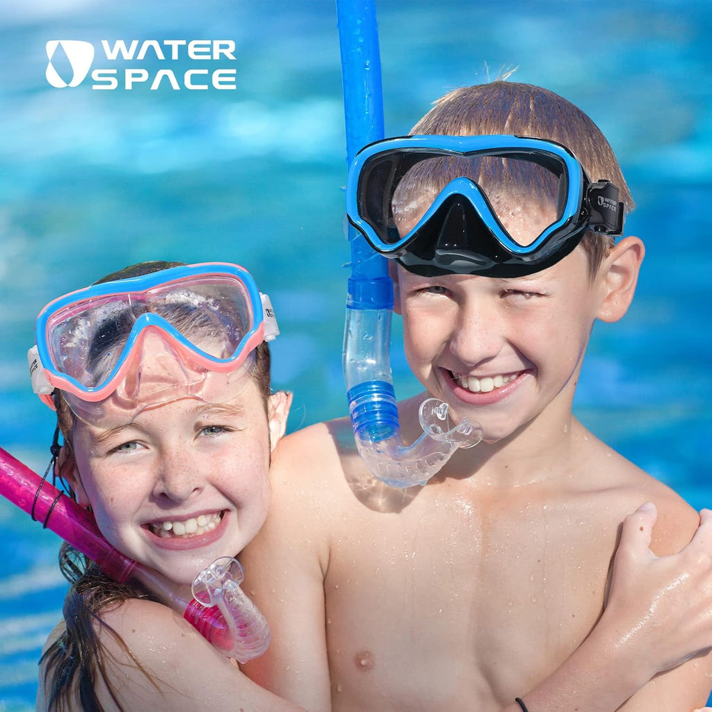 Water Space Kids Swim Goggles with Nose Cover Anti-Shattered No-Leak 3-15