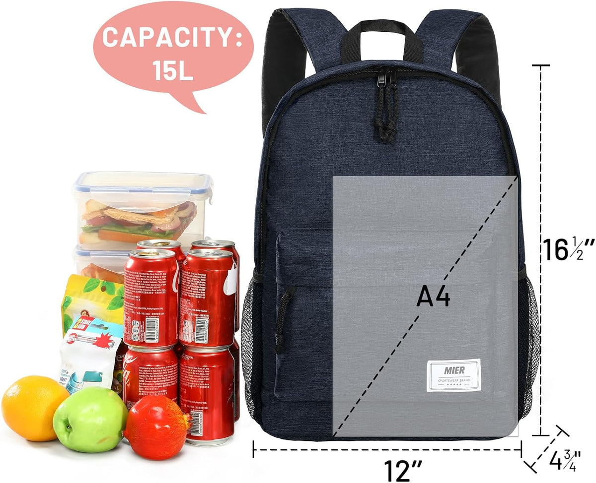 MIER Insulated Backpack Cooler Small Lunch Bookbag for Women Men