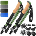 Premium Foldable Hiking Poles by USA Brand - Adjustable, Lightweight Trekking Poles Made of Aircraft Aluminum, Metal Locks Cork EVA Grips
