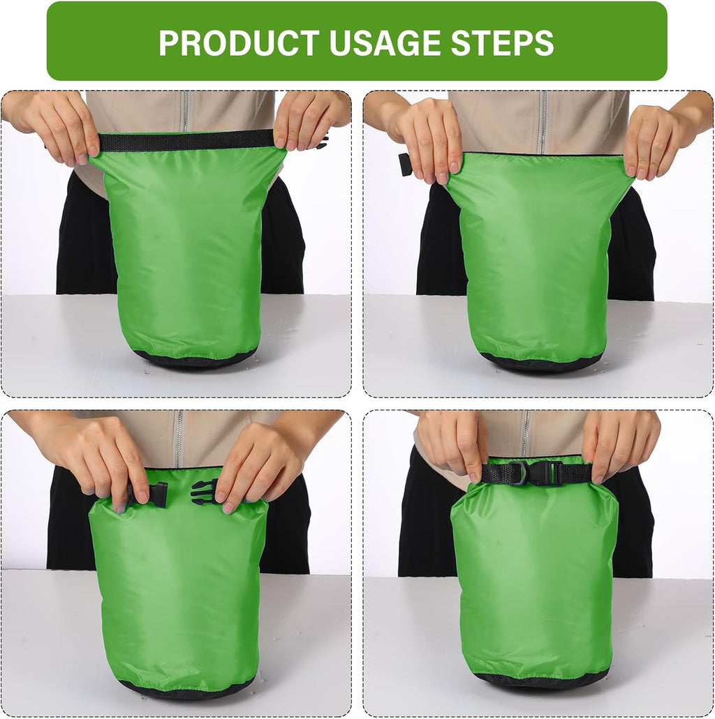 6 Pcs Waterproof Dry Bag Set for Kayaking & Camping(Dark)