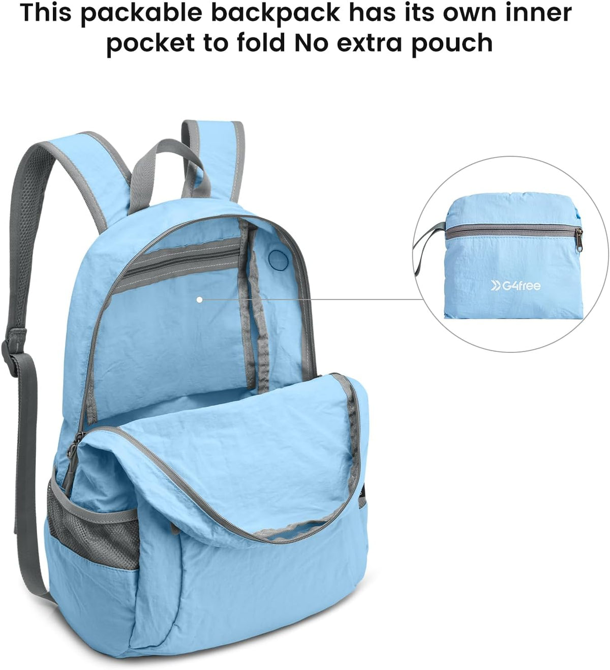 G4Free 20L Small Packable Travel Hiking Backpack for Men Women