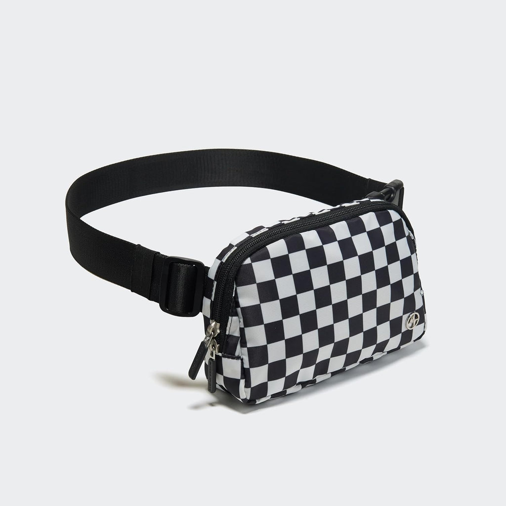 Pander Nylon Fanny Pack for Women, Two-Way Zipper Crossbody Bag