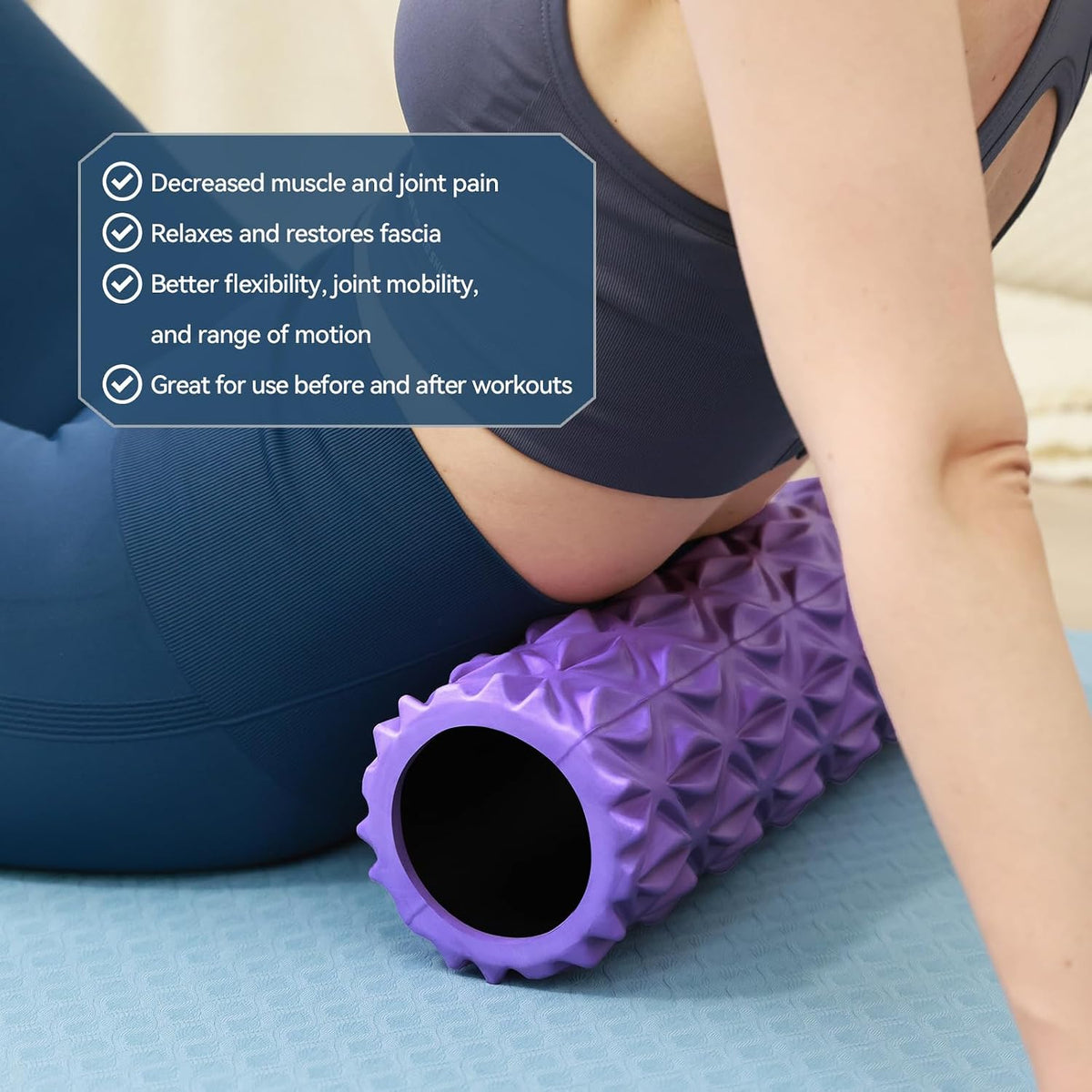 Foam Roller, 15 inch High Density Massage Roller for Exercise