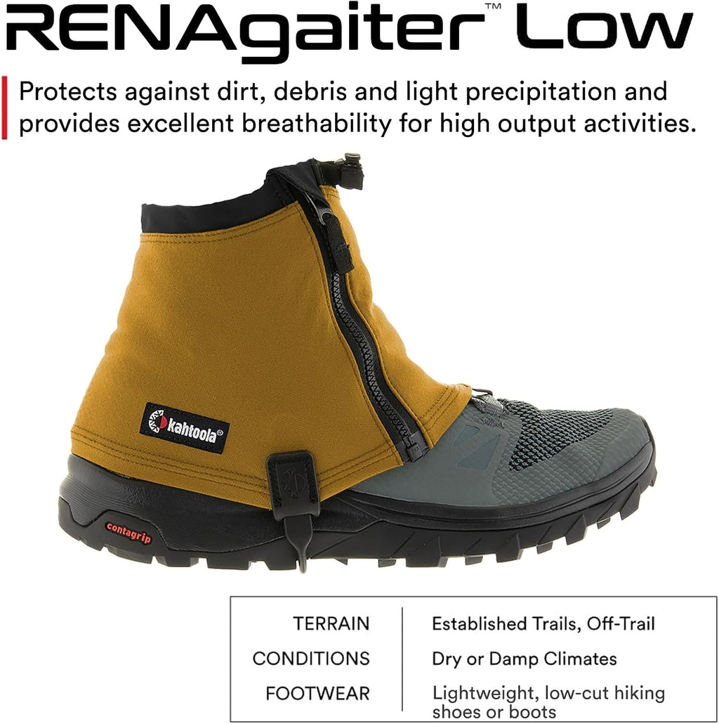 Kahtoola RENAgaiter Low Gaiters for Hiking, Trail Running & Mud