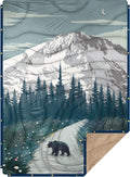 Large Camping Blanket with Sherpa Lining 78"x 56"