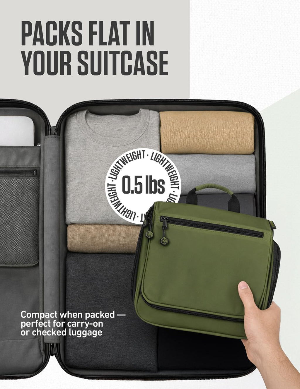 VENTURE 4TH Hanging Travel Toiletry Bag, 18 Compartments - Dark Green