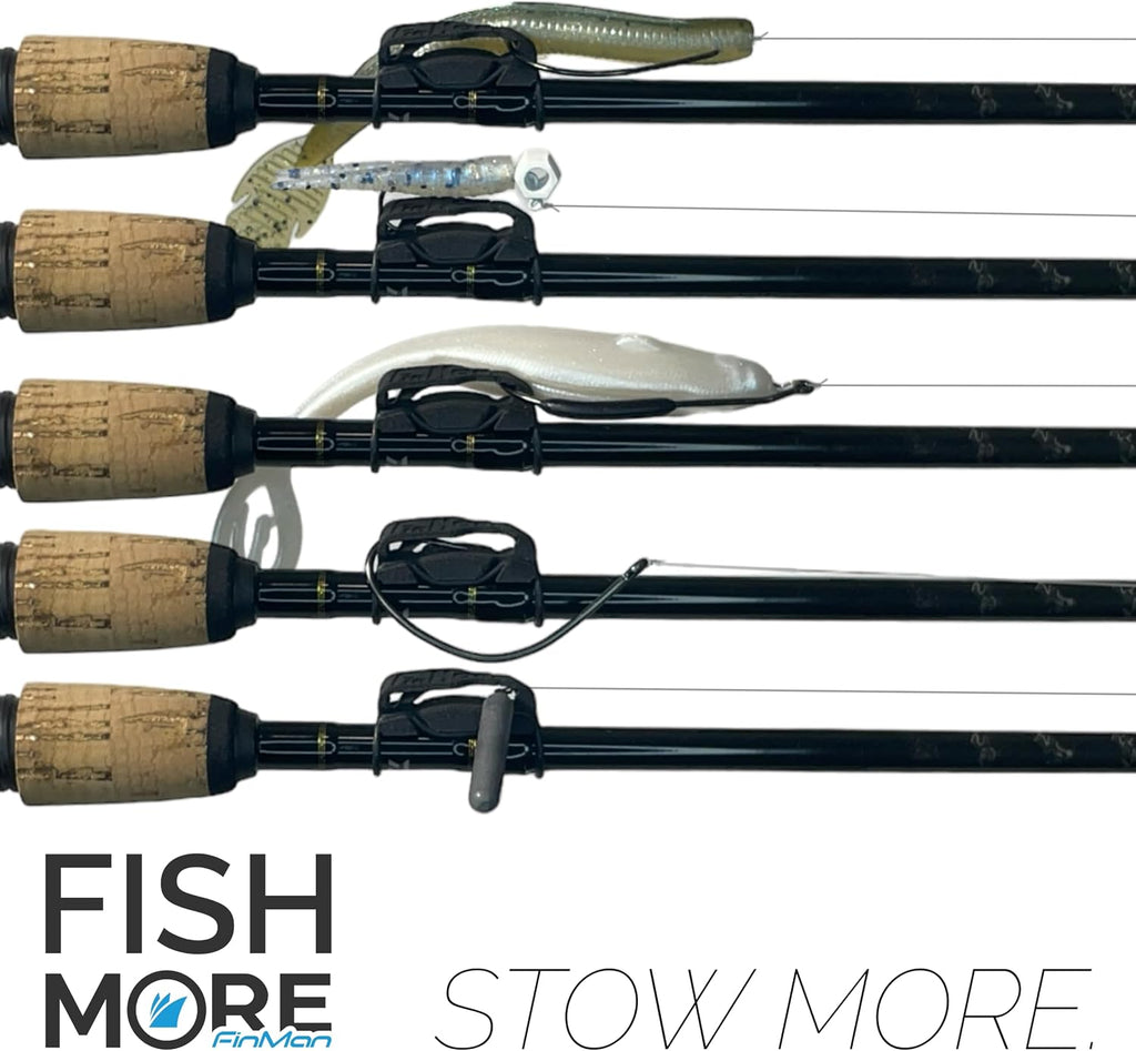 FinMan 5-Pack STOW | Rod Mounted Tackle & Hook Keeper For Fishing Rods | Keeps Drop Shot Weights Secure & Hooks Safe and Sharp