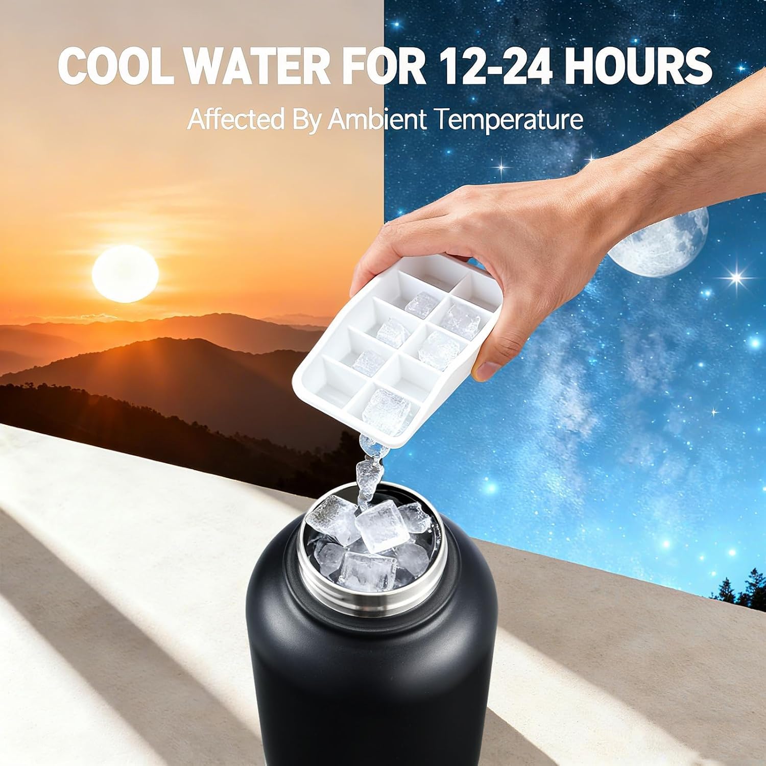 Cibaabo Insulated Dog Water Bottle 32oz Keep Water Cool with 2 Bowls