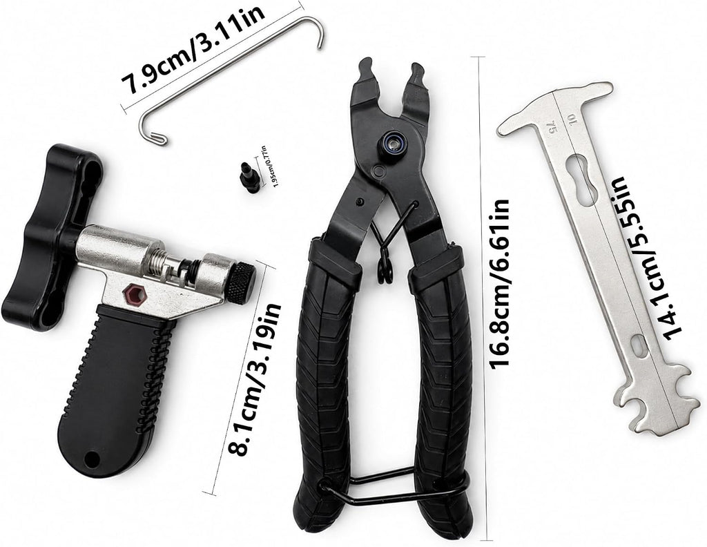 Bike Chain Tool Kit,6/7/8 Speed Bicycle Chain Repair Set,Bike Chain Breaker Tool With Hook,Chain Link Plier,6 Pairs Quick Release Chain Buckle For Road Mountain Racing Cycling Bikes（6/7/8 speed））