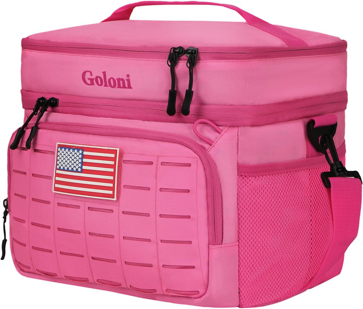 Goloni Lunch Box for Men & Women, Small Cooler Soft Thermal Leakproof Bag with Shoulder Strap, Multi-Pockets for Picnic, Beach, Camping