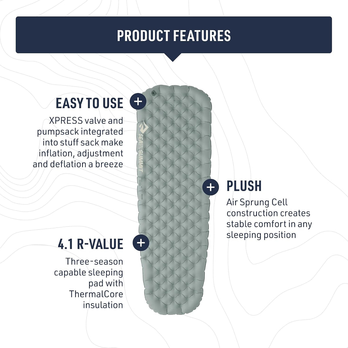 Sea to Summit Ether Light XR Insulated Sleeping Pad, Rectangular - Regular